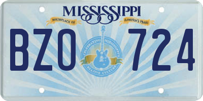 MS license plate BZO724