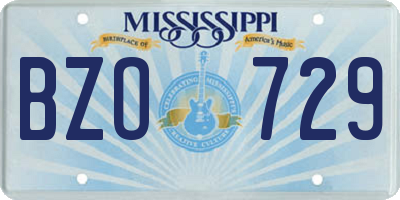 MS license plate BZO729