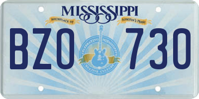 MS license plate BZO730