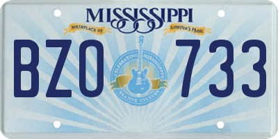 MS license plate BZO733