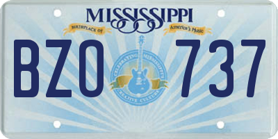 MS license plate BZO737