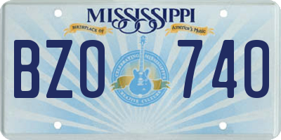 MS license plate BZO740