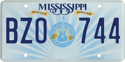 MS license plate BZO744