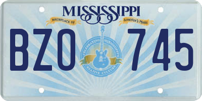 MS license plate BZO745