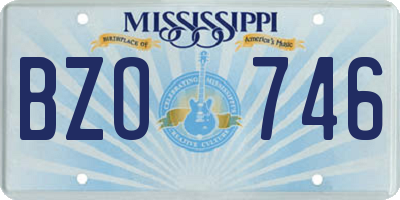 MS license plate BZO746