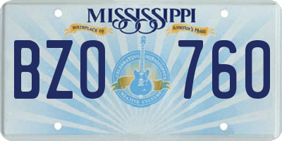 MS license plate BZO760