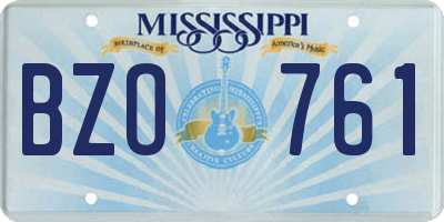 MS license plate BZO761