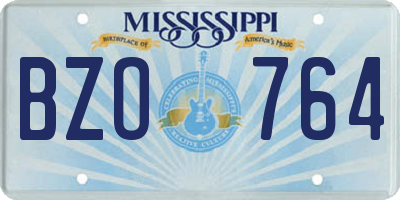MS license plate BZO764