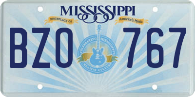 MS license plate BZO767