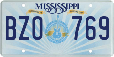 MS license plate BZO769