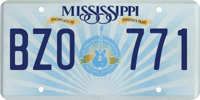 MS license plate BZO771