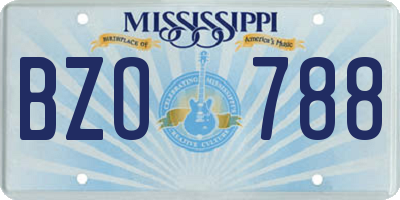 MS license plate BZO788