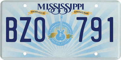 MS license plate BZO791