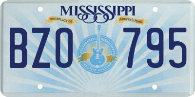 MS license plate BZO795