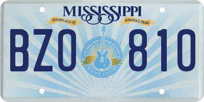 MS license plate BZO810
