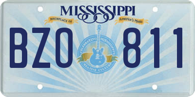 MS license plate BZO811
