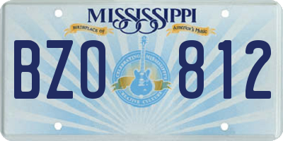 MS license plate BZO812