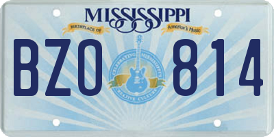 MS license plate BZO814