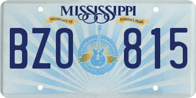 MS license plate BZO815
