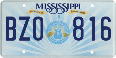 MS license plate BZO816