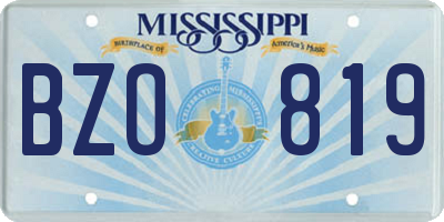 MS license plate BZO819