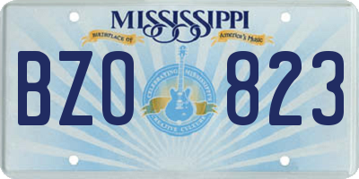 MS license plate BZO823