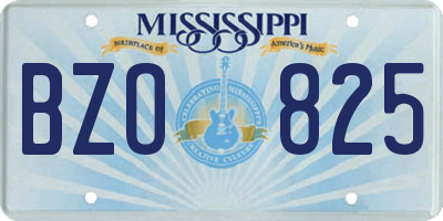 MS license plate BZO825