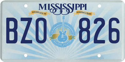 MS license plate BZO826