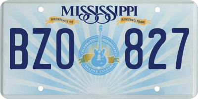 MS license plate BZO827
