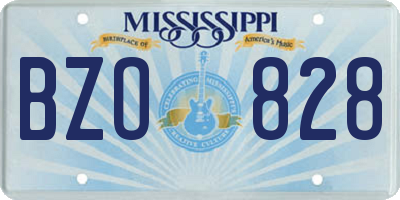 MS license plate BZO828