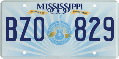 MS license plate BZO829
