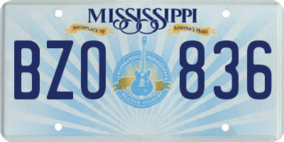MS license plate BZO836