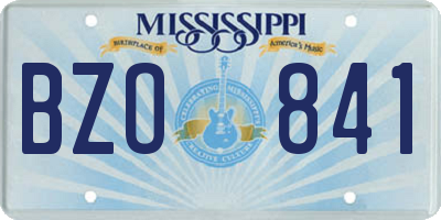 MS license plate BZO841