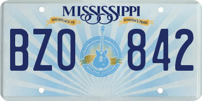 MS license plate BZO842