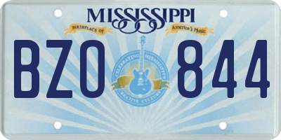 MS license plate BZO844
