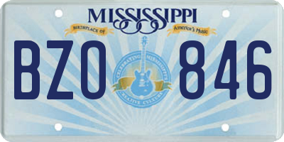 MS license plate BZO846