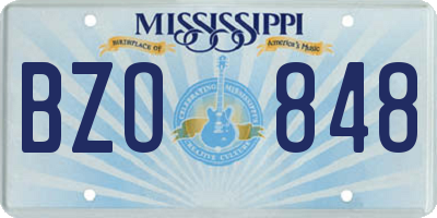 MS license plate BZO848