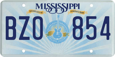 MS license plate BZO854