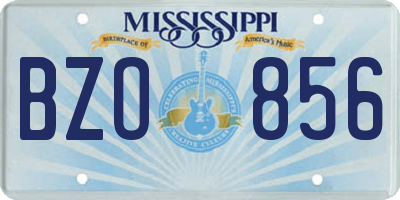 MS license plate BZO856