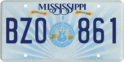 MS license plate BZO861