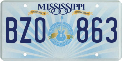 MS license plate BZO863