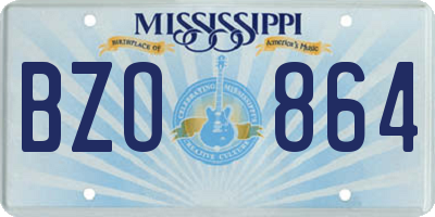 MS license plate BZO864