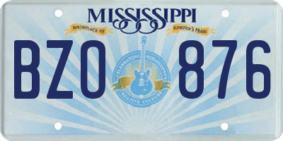 MS license plate BZO876