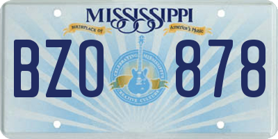 MS license plate BZO878