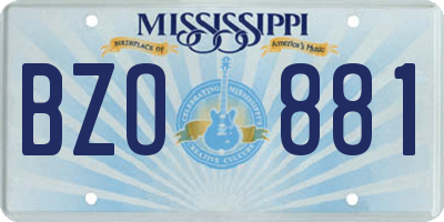 MS license plate BZO881