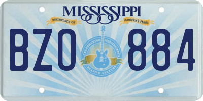 MS license plate BZO884