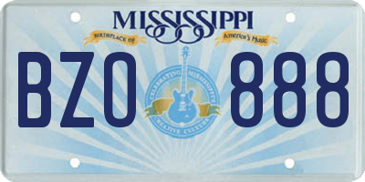 MS license plate BZO888