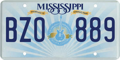 MS license plate BZO889