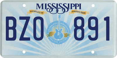 MS license plate BZO891