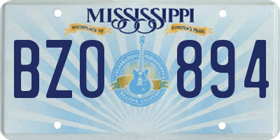 MS license plate BZO894